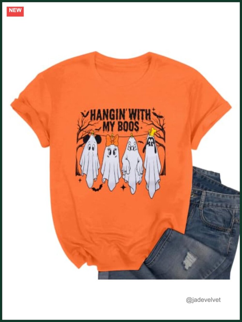 Women's Halloween Ghost Graphic T-Shirt Short Sleeve Crew Neck Tee